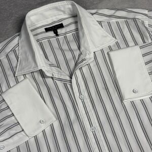 Rag & Bone Button Down Shirt Mens L White Black Striped Long Sleeve Cotton